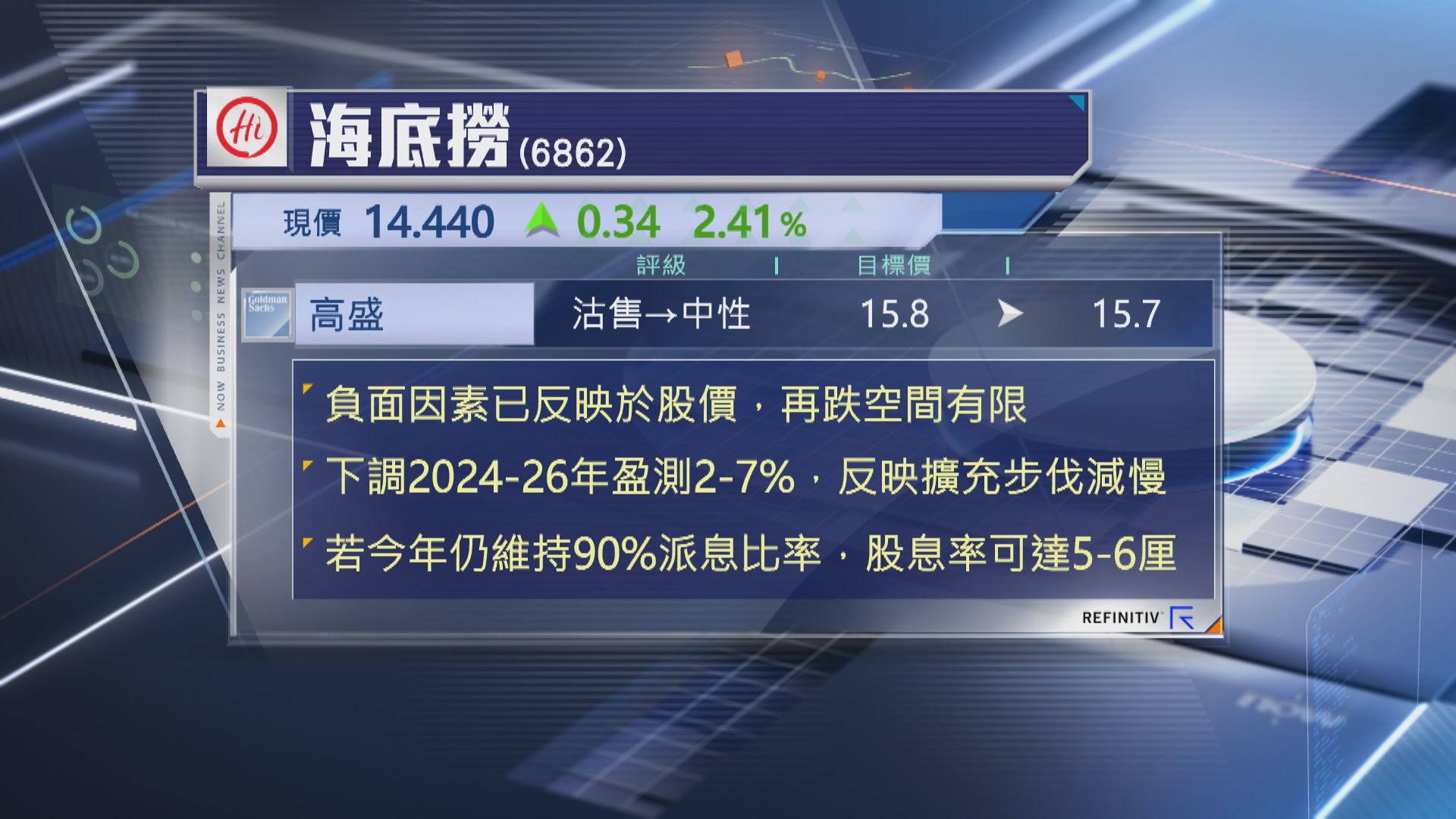 【大行報告】高盛 海底撈步入更穩定增長期